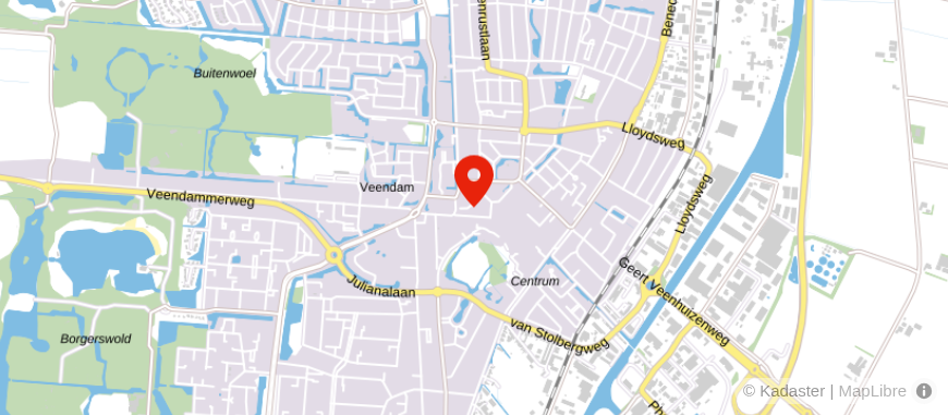 Locatie van De Hypotheekshop Veendam