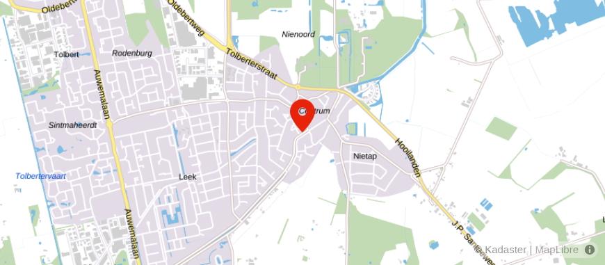 Locatie van Bruining en De Reus Makelaars