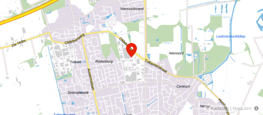 Locatie van Rabobank Leek