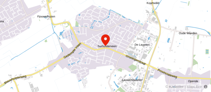 Locatie van BTER financieel Surhuisterveen