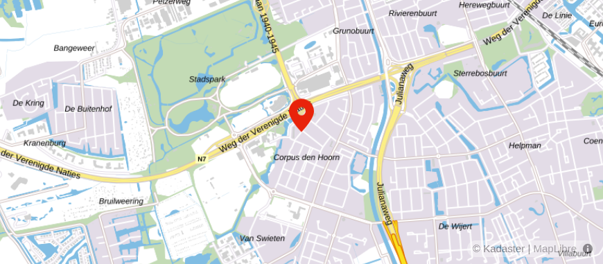 Locatie van Uitvaartcentrum Boerhaavelaan