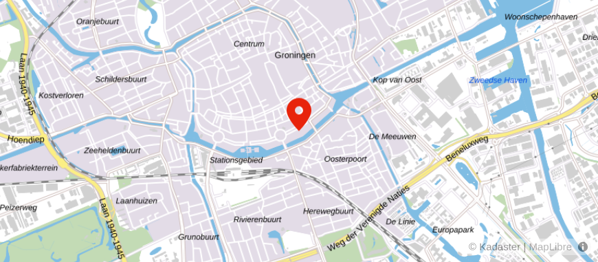 Locatie van Handelsbanken Groningen