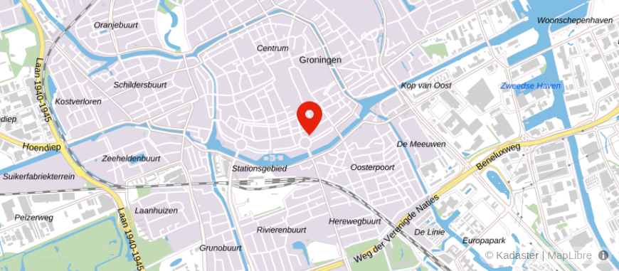 Locatie van ING Bank Groningen