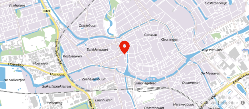 Locatie van Univé Noord-Nederland stad Groningen 