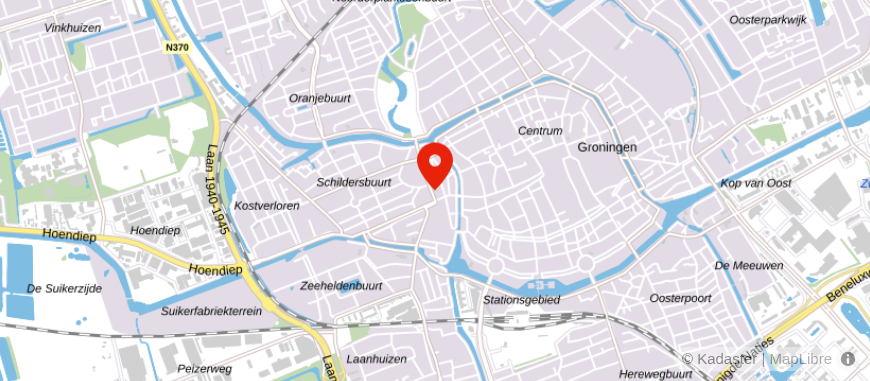 Locatie van iQ Makelaars Groningen