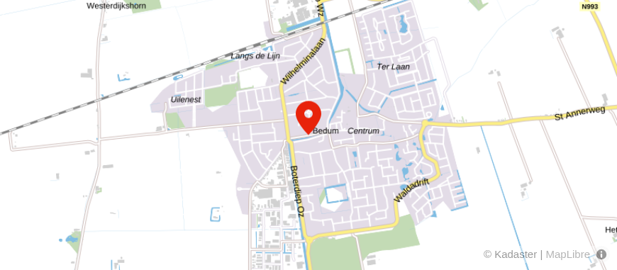 Locatie van Rabobank Bedum