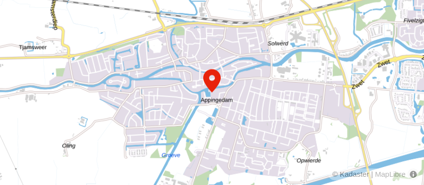 Locatie van Univé Noord-Nederland Appingedam