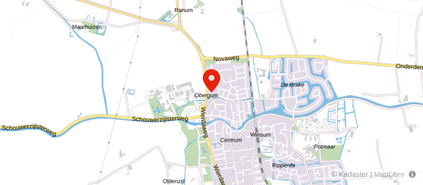 Locatie van Univé Noord-Nederland Winsum